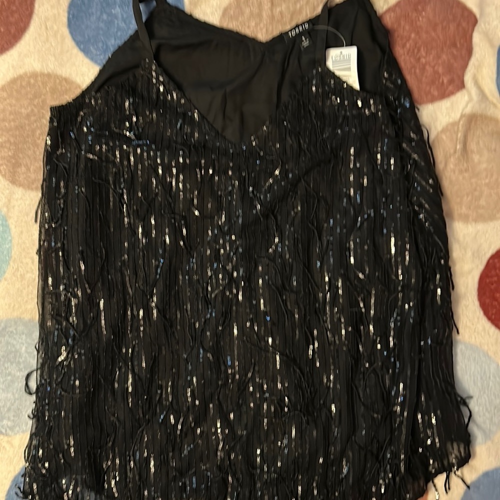 Torrid fringe sequin cami